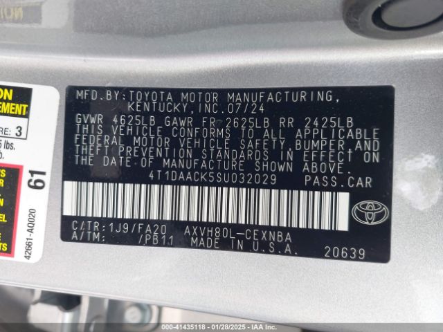 4T1DAACK5SU032029 Toyota CAMRY LE