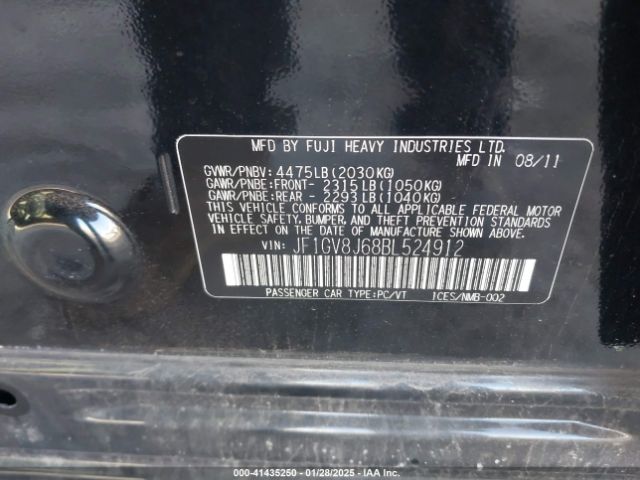 2011 SUBARU IMPREZA WRX STI JF1GV8J68BL524912 Photo 8