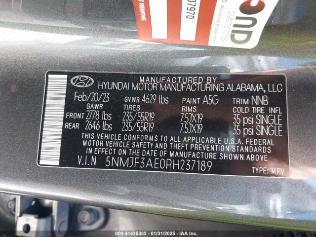 Hyundai TUCSON SEL 2023 5NMJF3AE0PH237189 Image 9