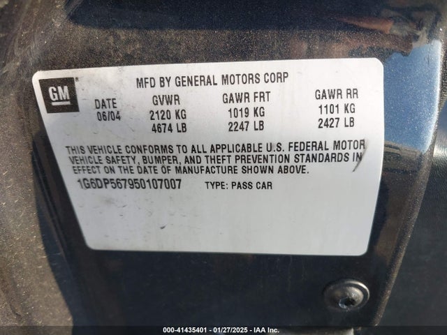 2005 CADILLAC CTS 1G6DP567950107007 Photo 8
