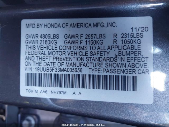 2021 ACURA TLX 19UUB5F33MA005656 Photo 8