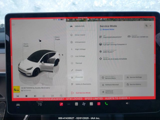 7SAYGDEE4RA261057 Tesla Model Y Long Range Dual Motor All-wheel Drive