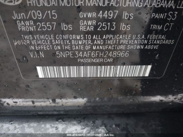 5NPE34AF6FH248966 Hyundai Sonata Limited