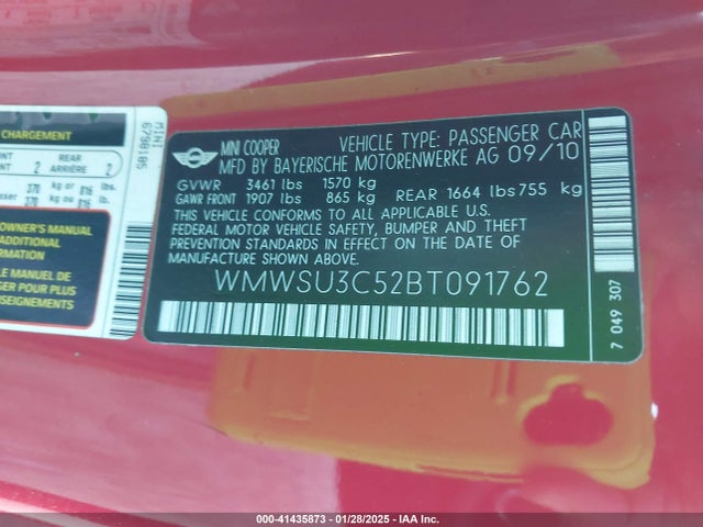 2011 MINI COOPER WMWSU3C52BT091762 Photo 8