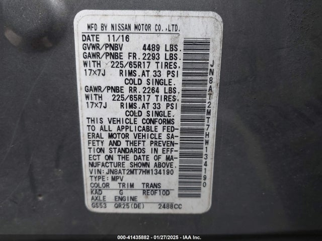 Nissan ROGUE S 2017 JN8AT2MT7HW134190 Image 9