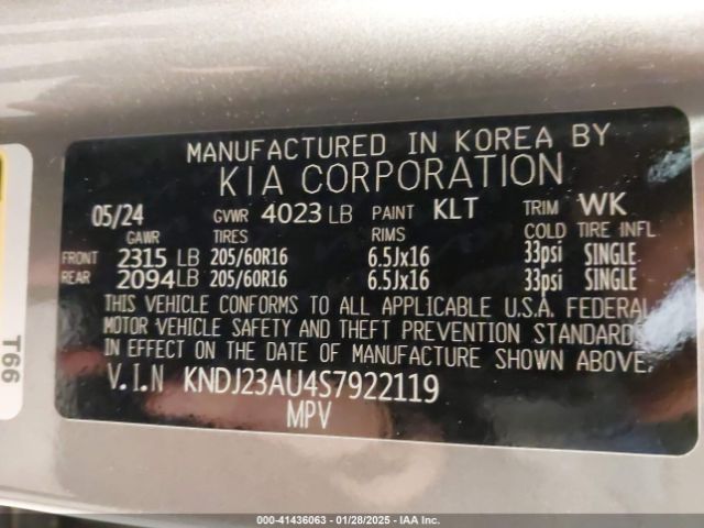 KNDJ23AU4S7922119 KIA SOUL LX