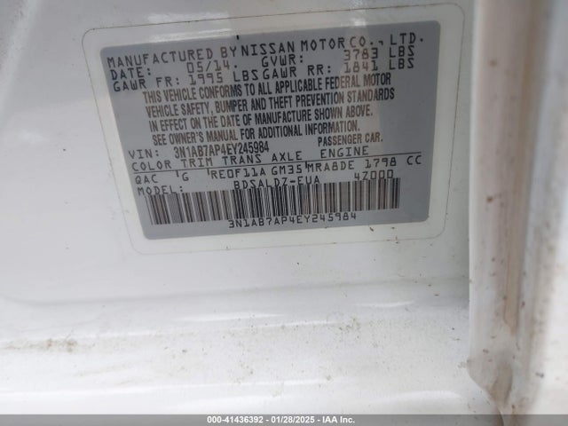 Nissan SENTRA SV 2014 3N1AB7AP4EY245984 Image 9
