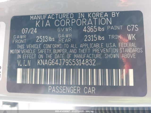 KNAG64J79S5314832 KIA K5 Gt-line
