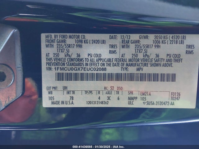 Ford ESCAPE SE 2014 1FMCU0GX7EUC02088 Image 9