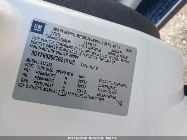 2007 CADILLAC ESCALADE EXT 3GYFK62887G213188 Photo 8