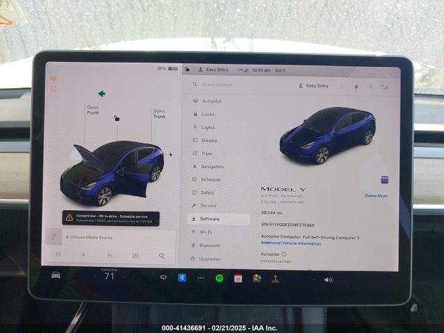 2021 TESLA MODEL Y 5YJYGDEE0MF275885 Photo 6