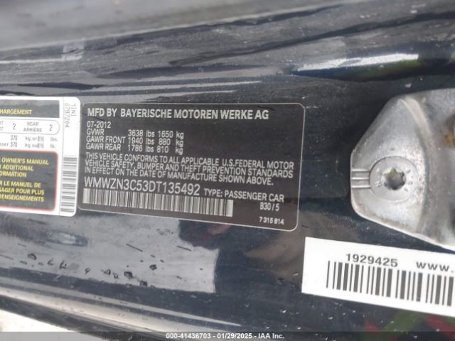 2013 MINI CONVERTIBLE WMWZN3C53DT135492 Photo 8
