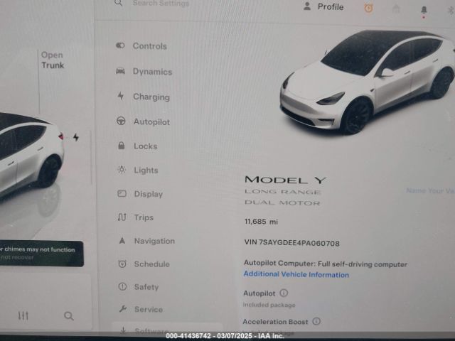 7SAYGDEE4PA060708 Tesla Model Y Awd/long Range Dual Motor All-wheel Drive