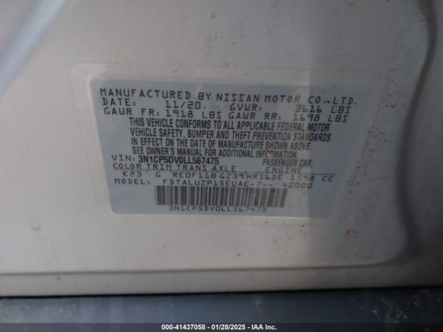 3N1CP5DV0LL567475 Nissan Kicks Sr Xtronic Cvt