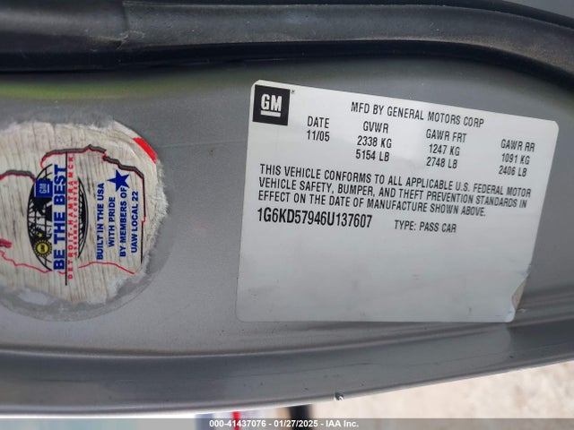 2006 CADILLAC DTS 1G6KD57946U137607 Photo 8