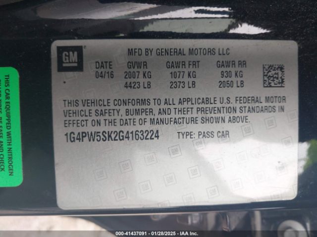 1G4PW5SK2G4163224 Buick Verano Sport Touring Group