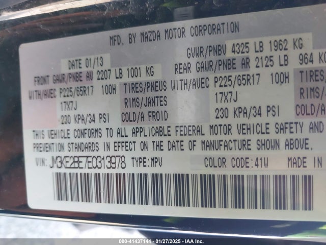 Mazda CX-5 SPORT 2014 JM3KE2BE7E0313978 Image 9