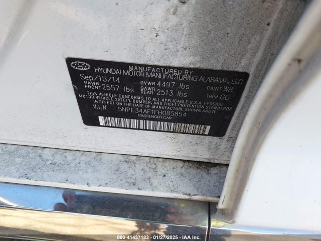 2015 Hyundai Sonata Sport მანქანა იყიდება აუქციონზე, vin: 5NPE34AF1FH085854, აუქციონის ნომერი: 41437183