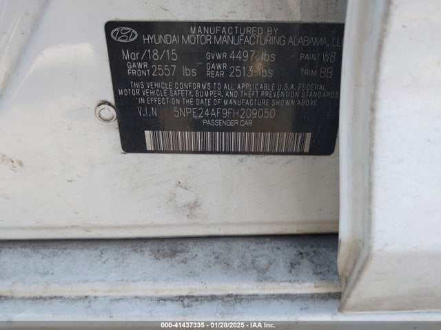 Hyundai SONATA SE 2015 5NPE24AF9FH209050 Image 9