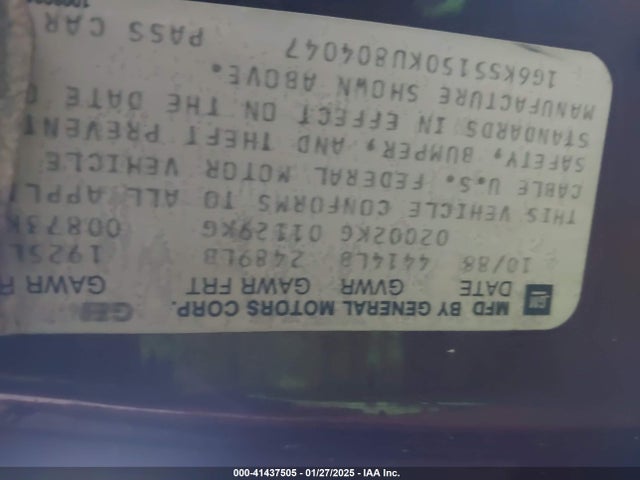 1989 CADILLAC SEVILLE 1G6KS5150KU804047 Photo 8