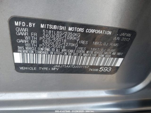 2013 MITSUBISHI OUTLANDER JA4JT5AX7DU001157 Photo 8