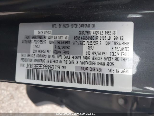 JM3KE2BE3E0368590 Mazda CX-5 SPORT