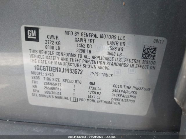 1GCGTDENXJ1133572 Chevrolet Colorado Z71