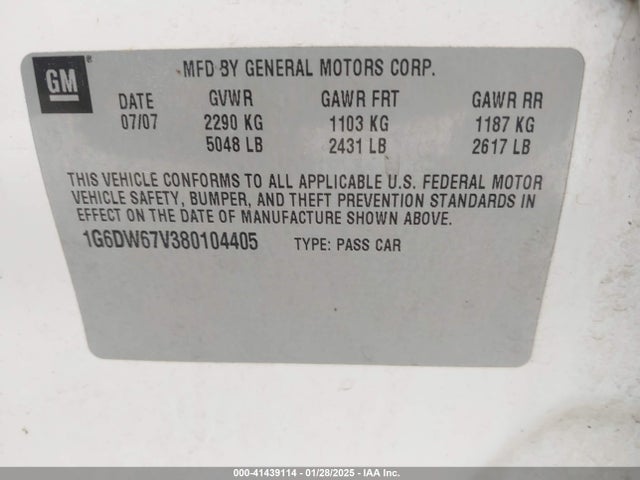 2008 CADILLAC STS 1G6DW67V380104405 Photo 8