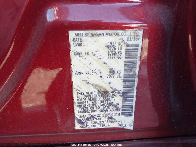 Nissan Altima 2.5 Sl 2016 1N4AL3AP4GC195429 Image 9
