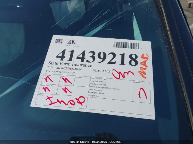 4JGDF7EE2EA404427 Mercedes-Benz 2014