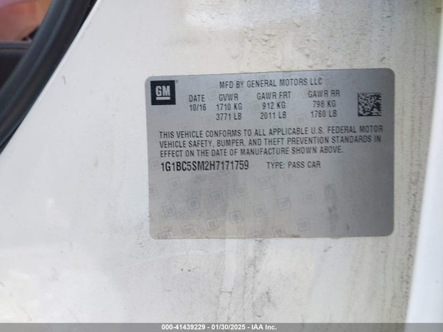 1G1BC5SM2H7171759 Chevrolet Cruze Ls Auto