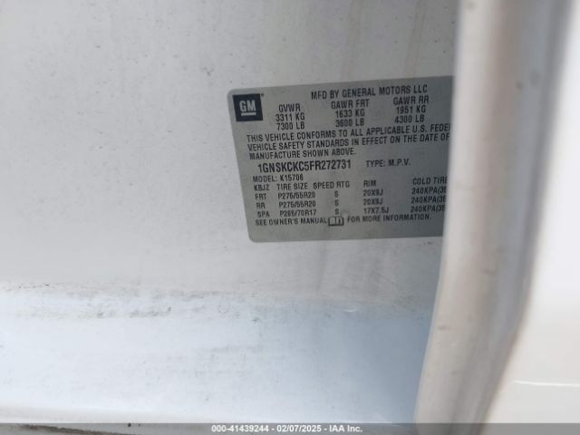 1GNSKCKC5FR272731 Chevrolet Tahoe Ltz