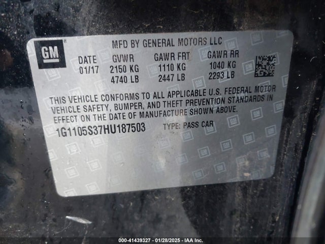 Chevrolet IMPALA 1LT 2017 1G1105S37HU187503 Image 9
