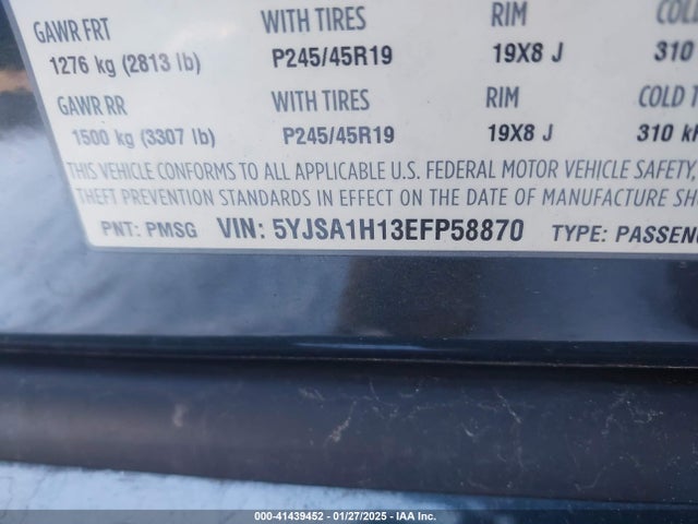 2014 TESLA MODEL S 5YJSA1H13EFP58870 Photo 8