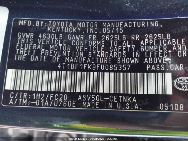 4T1BF1FK9FU085357 Toyota CAMRY LE