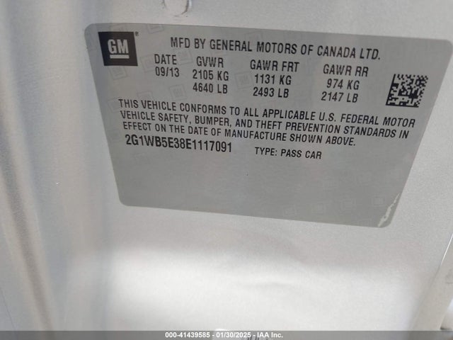 2G1WB5E38E1117091 Chevrolet Impala Limited Lt