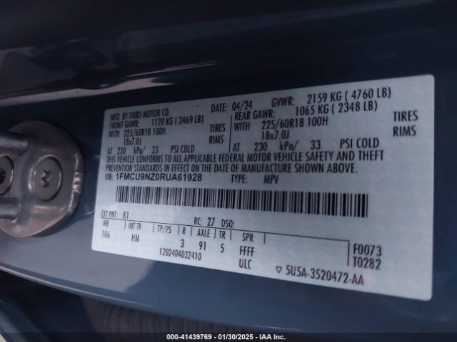 2024 FORD ESCAPE 1FMCU9NZ0RUA61928 Photo 8