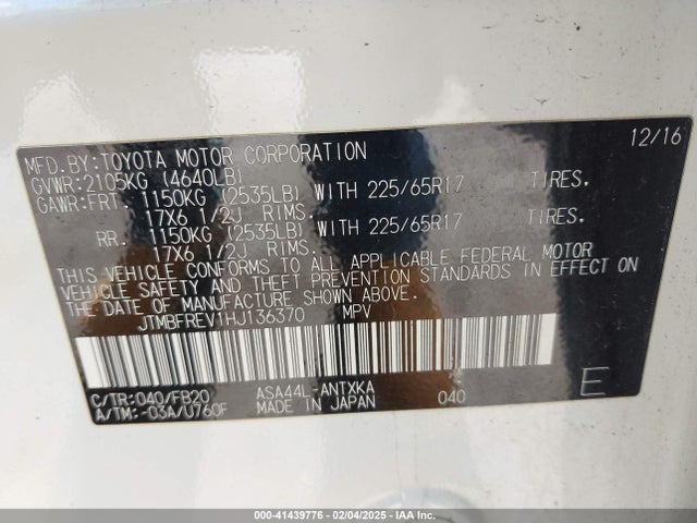 Toyota RAV4 LE 2017 JTMBFREV1HJ136370 Image 9