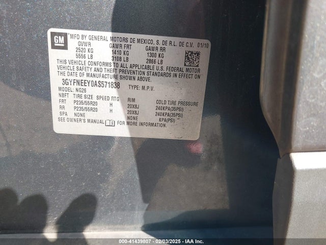 2010 CADILLAC SRX 3GYFNEEY0AS571838 Photo 8