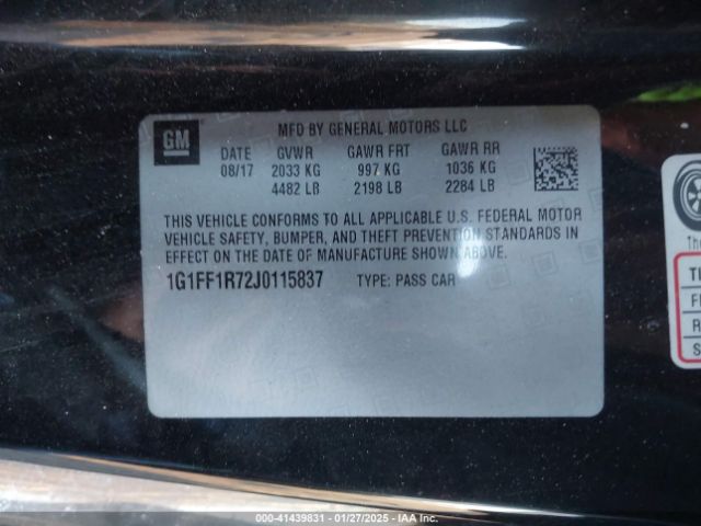 1G1FF1R72J0115837 Chevrolet Camaro 1ss