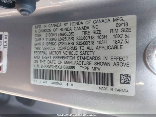 2HKRW2H5XJH680088 Honda CR-V EX