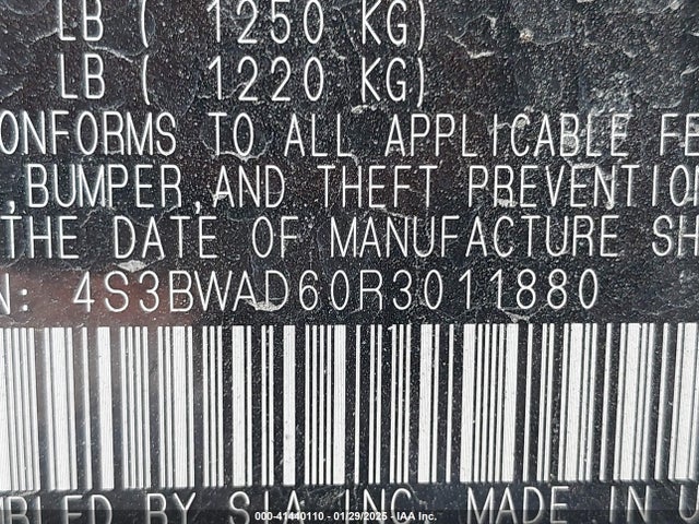 4S3BWAD60R3011880 Subaru na, u5