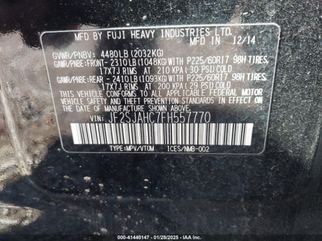 JF2SJAHC7FH557770 Subaru Forester 2.5i Limited