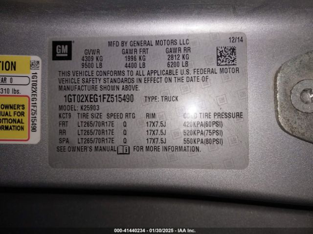 1GT02XEG1FZ515490 GMC SIERRA 2500HD