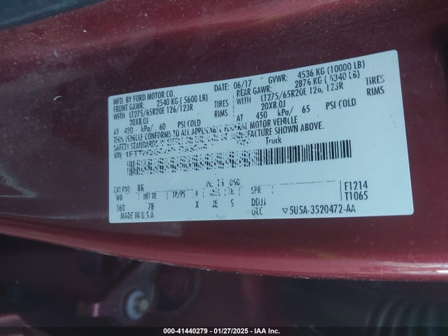 Ford F-250 Platinum 2017 1FT7W2B62HED98398 Image 9
