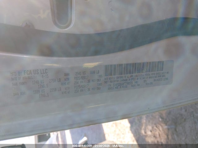 Dodge Journey Sxt 2015 3C4PDDBGXFT700978 Image 9
