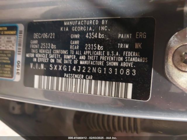 5XXG14J22NG131083 KIA K5 LXS