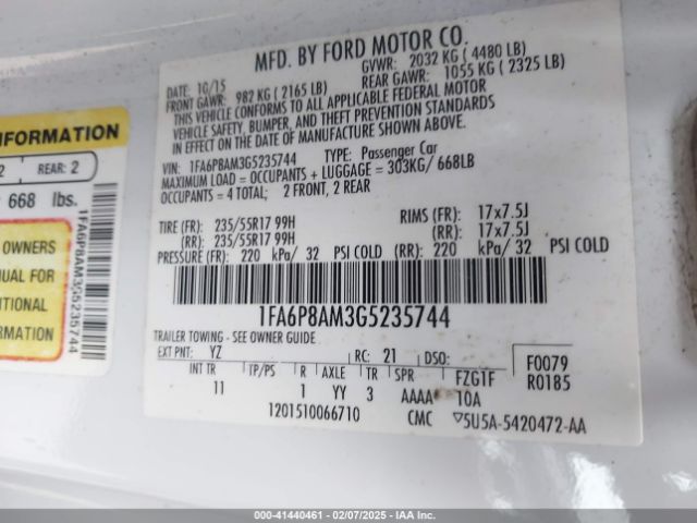 1FA6P8AM3G5235744 Ford Mustang V6