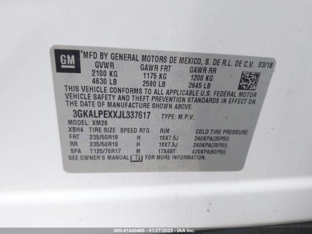 3GKALPEXXJL337617 GMC Terrain Slt