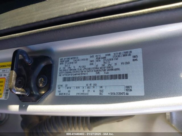 1FTEW1EG4FKE57911 Ford F-150 Lariat
